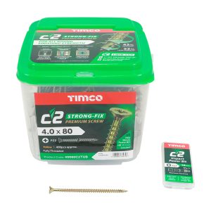 Wood Screws 4 x 80mm Timco C2 Tubs 400