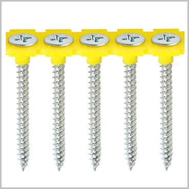 3.5 x 25mm Collated Fine Drywall Screws yellow strip