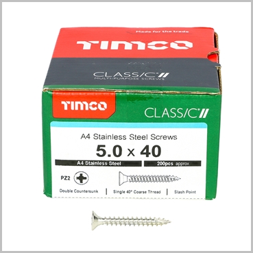 A4 Stainless Steel Screws 5 x 40mm