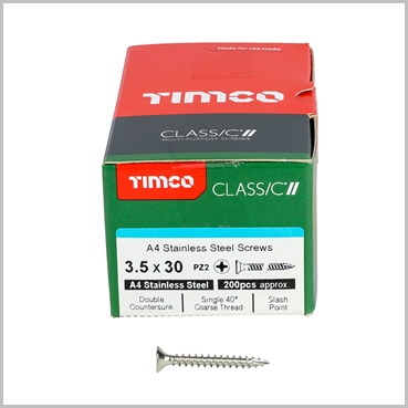 A4 Stainless Steel Screws 3.5 x 30mm