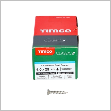 A4 Stainless Steel Screws 4 x 25mm