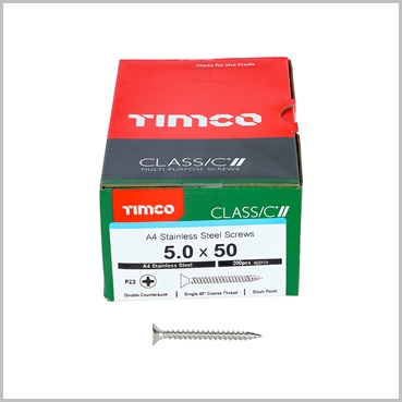 A4 Stainless Steel Screws 5 x 50mm
