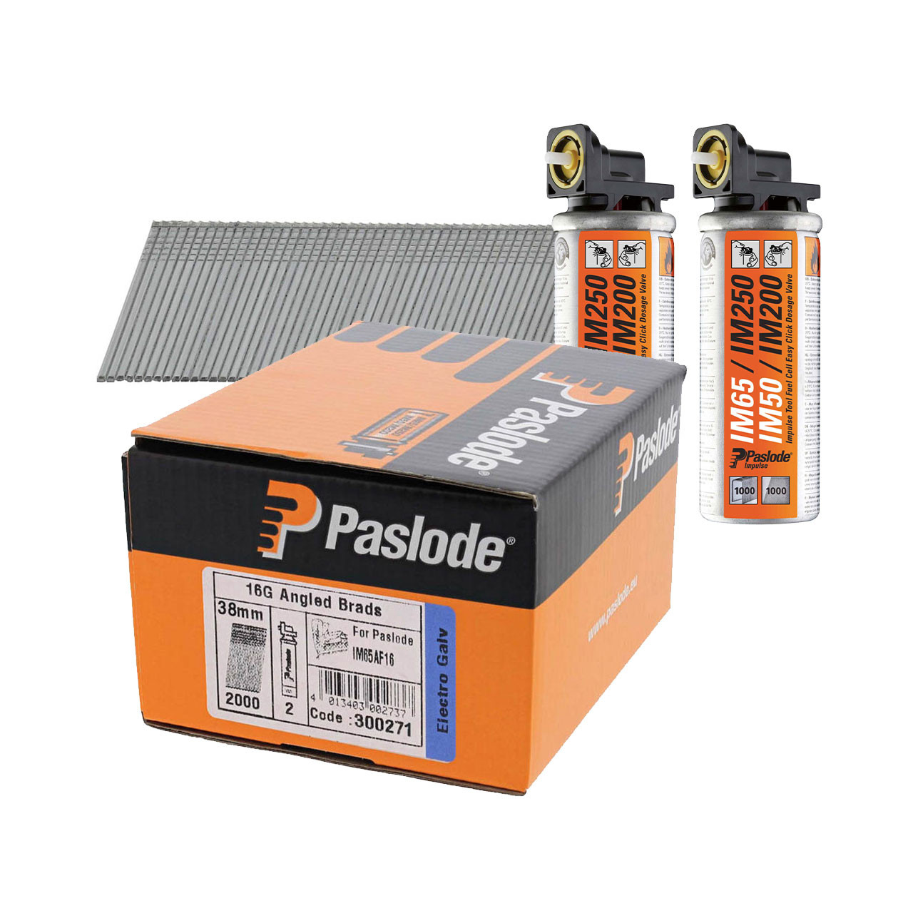 Paslode 16 Gauge 51mm Angled Brad Nails Fuel Pack IM65A 300273