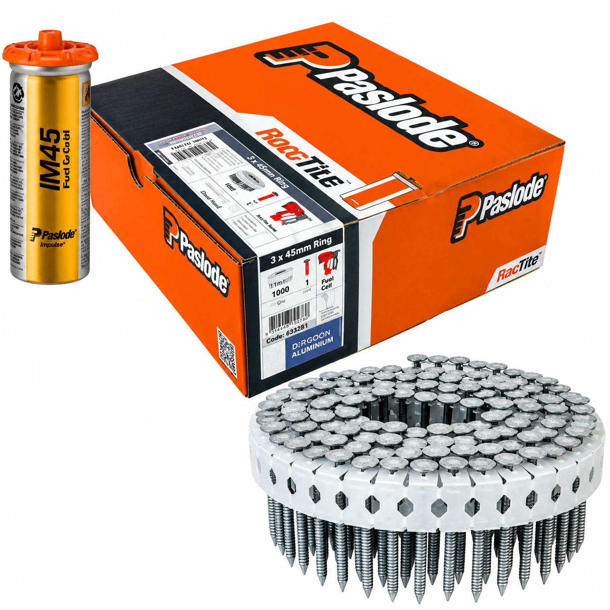 Paslode Roof Tile Nails Aluminium 45mm Fuel Pack